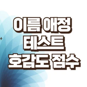 이름 애정 테스트, 연애, 호감도, 애정 점수, 우리 사이 운명의 점수